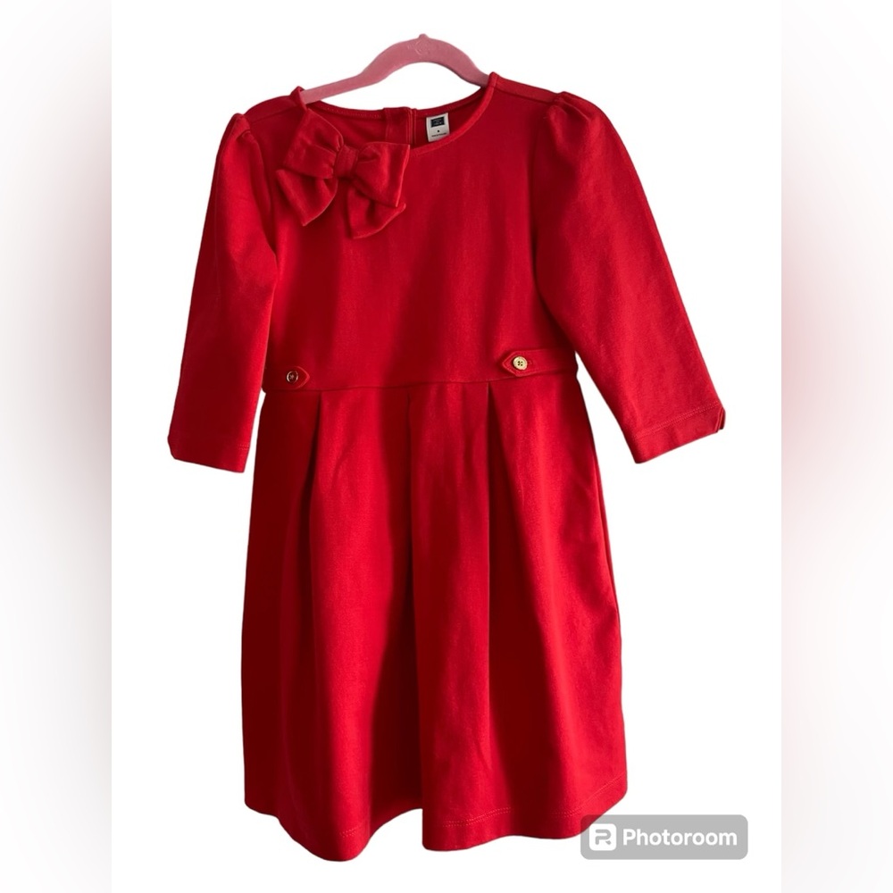 Janie & Jack ponte pleated dress with bow